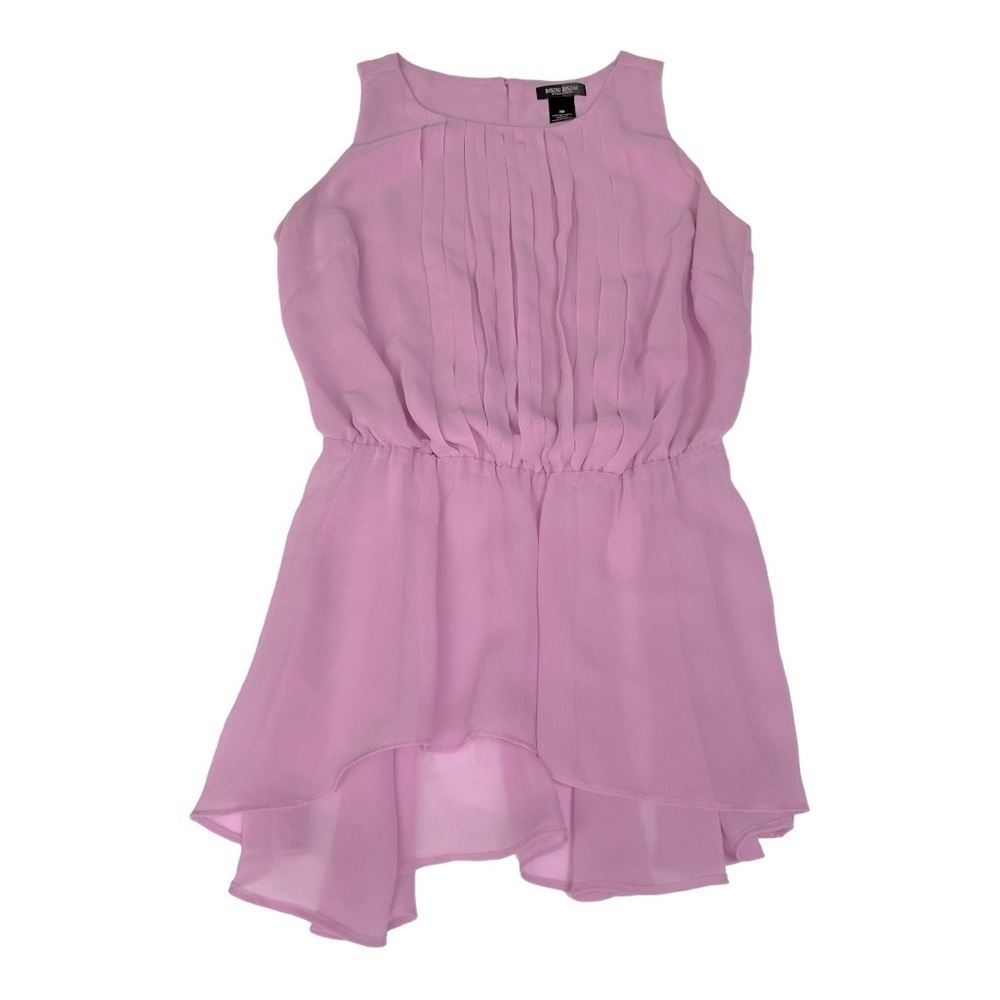 Bisou Bisou Michele Bohbot Pink Pleated Sleeveless Sheer Peplum Blouse XS - Picture 6 of 8